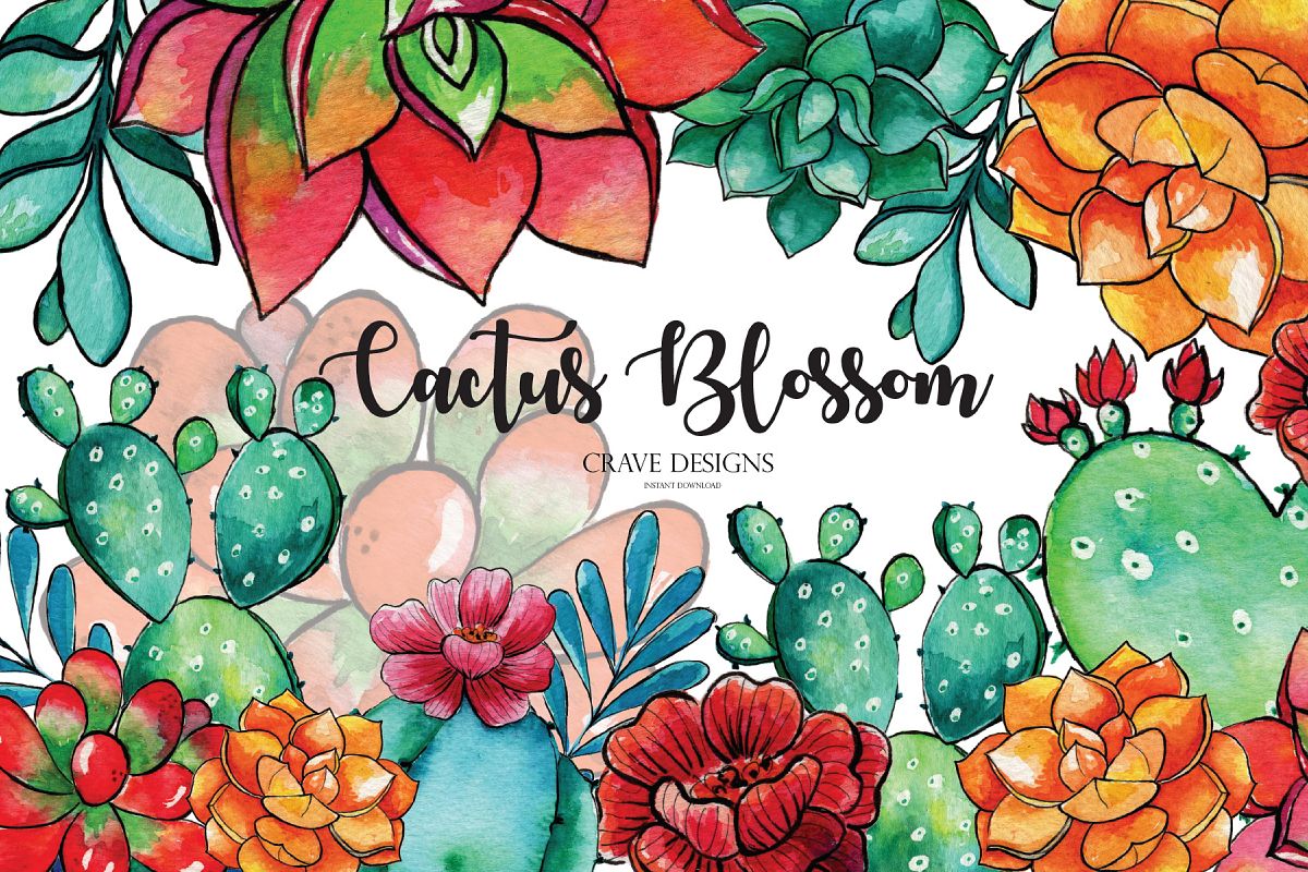 Cactus Blossom Clip Art example image 1