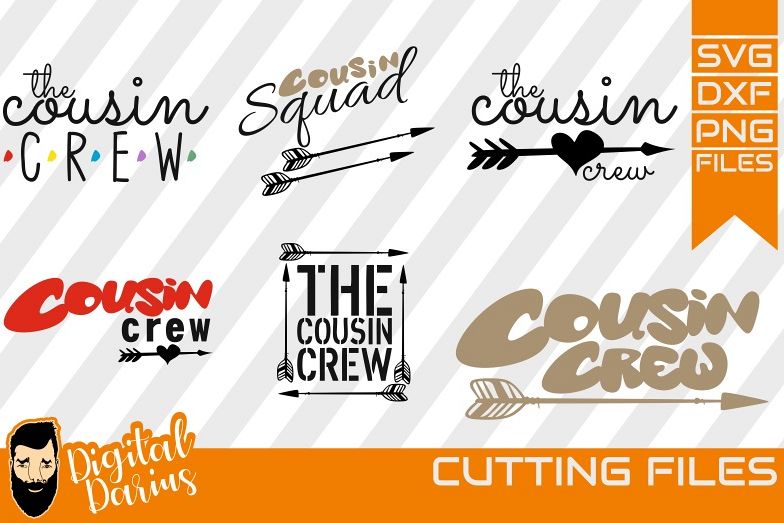 6x Cousin Crew bundle, Cousin squad svg. Arrow svg, Circuit example image 1
