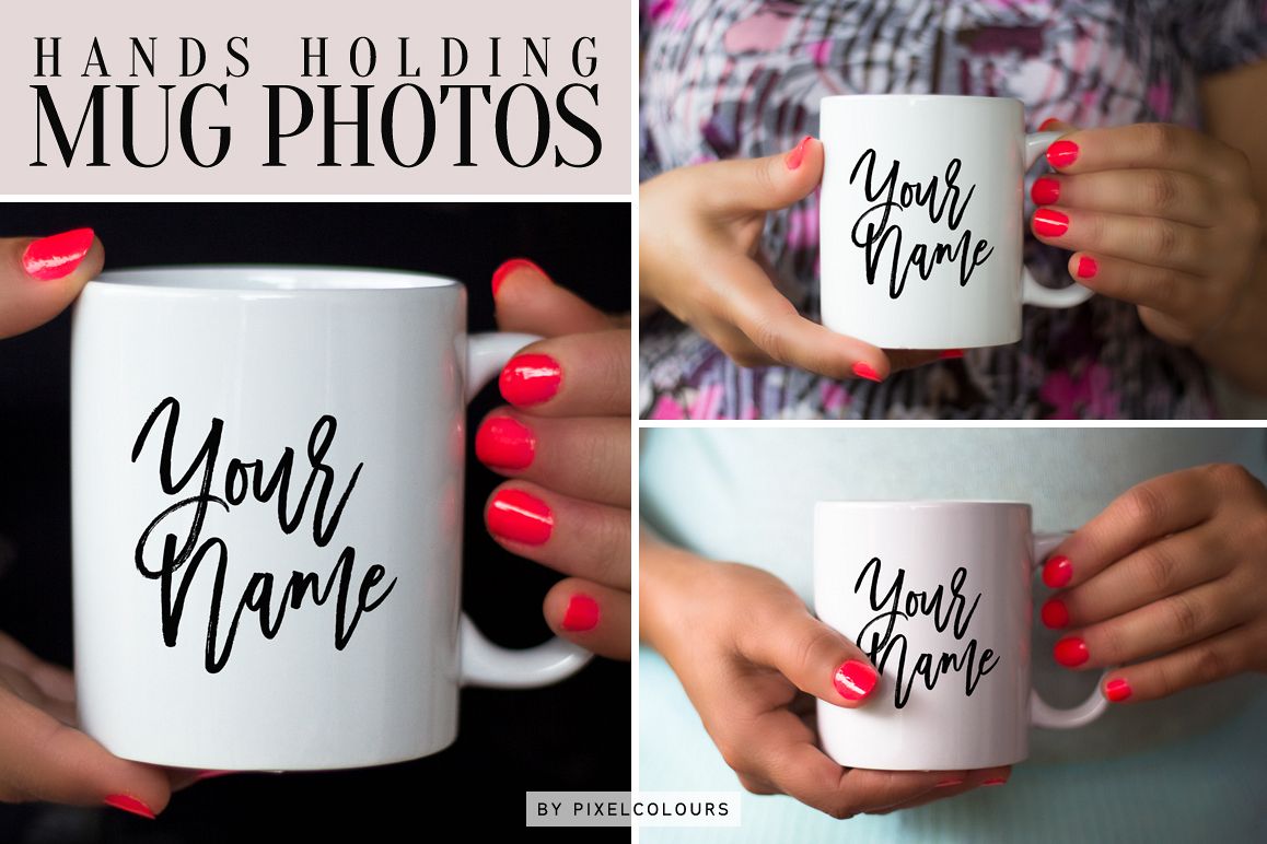 Hands Holding Mug Mockup Bundle example image 1