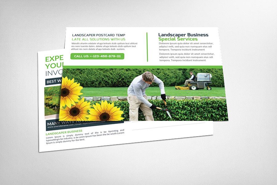 Landscaper Postcard Template example image 1