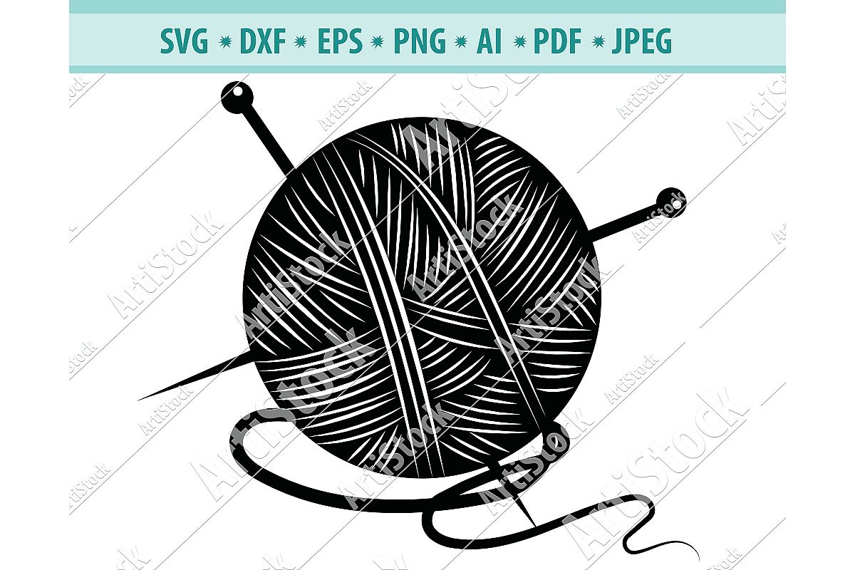 Knitting svg, Knitting needle svg, Yarn Ball Dxf, Png, Eps