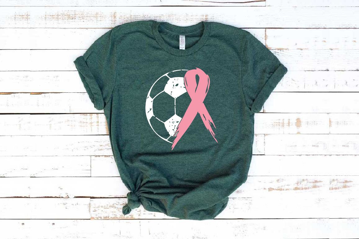 Soccer Tackle Breast Cancer Svg Awareness ribbon 1068s example image 1