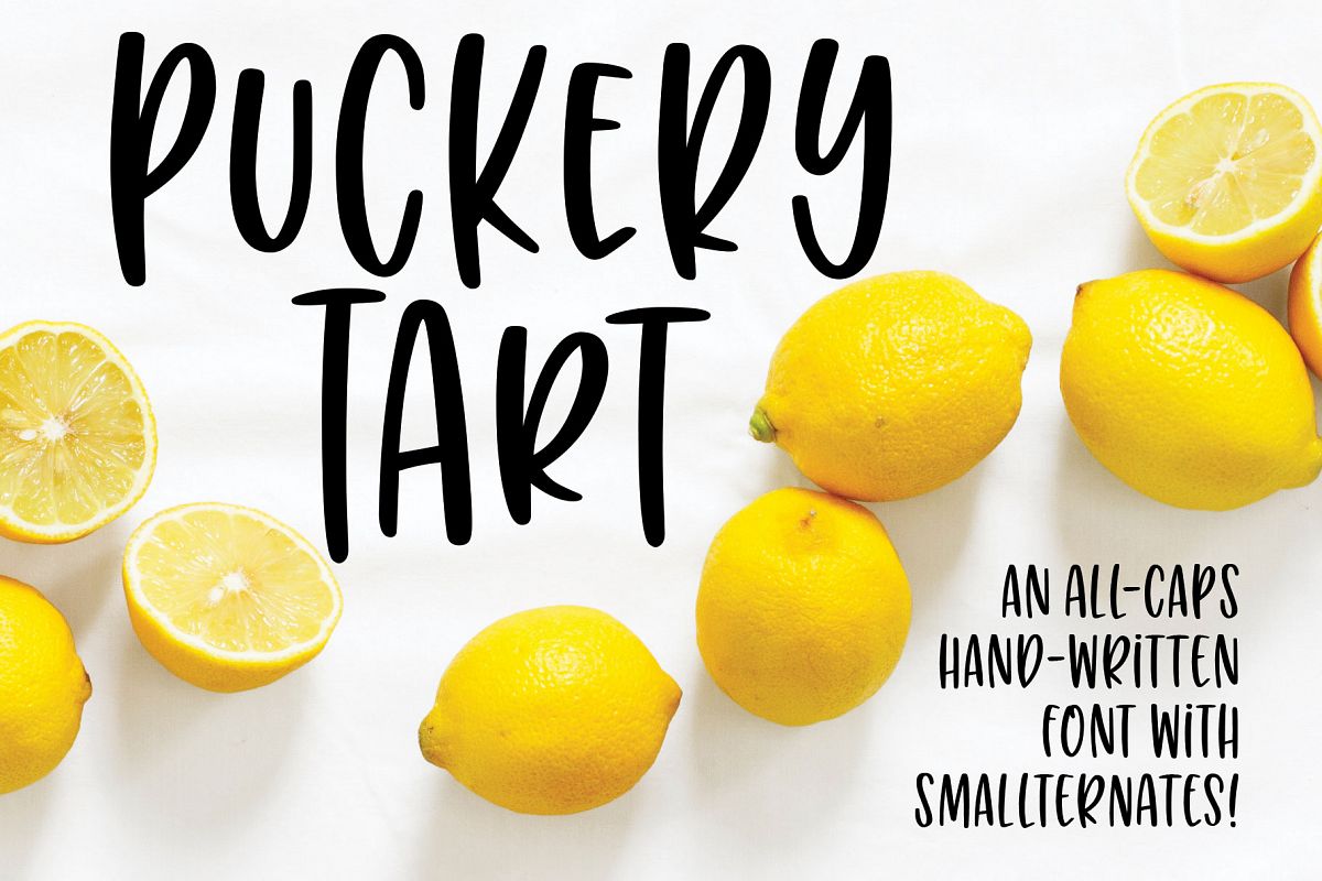 Puckery Tart - a tasty lettering font! example image 1