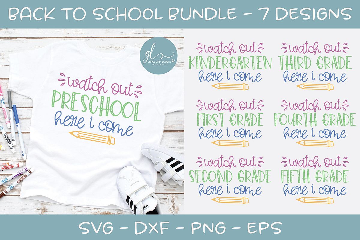 Back To School Bundle - Watch Out School - 7 SVG Cut Files example image 1