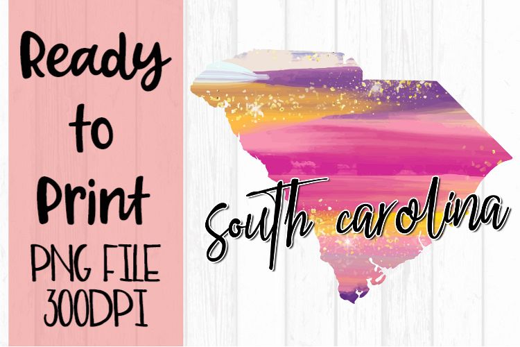 South Carolina Painted States Ready to Print example image 1