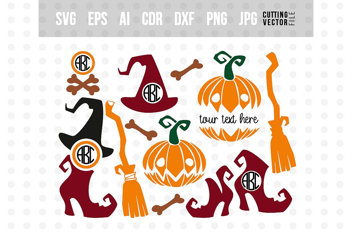 Download Halloween monogram SVG Bundle - svg, eps, ai, dxf, png, jpg