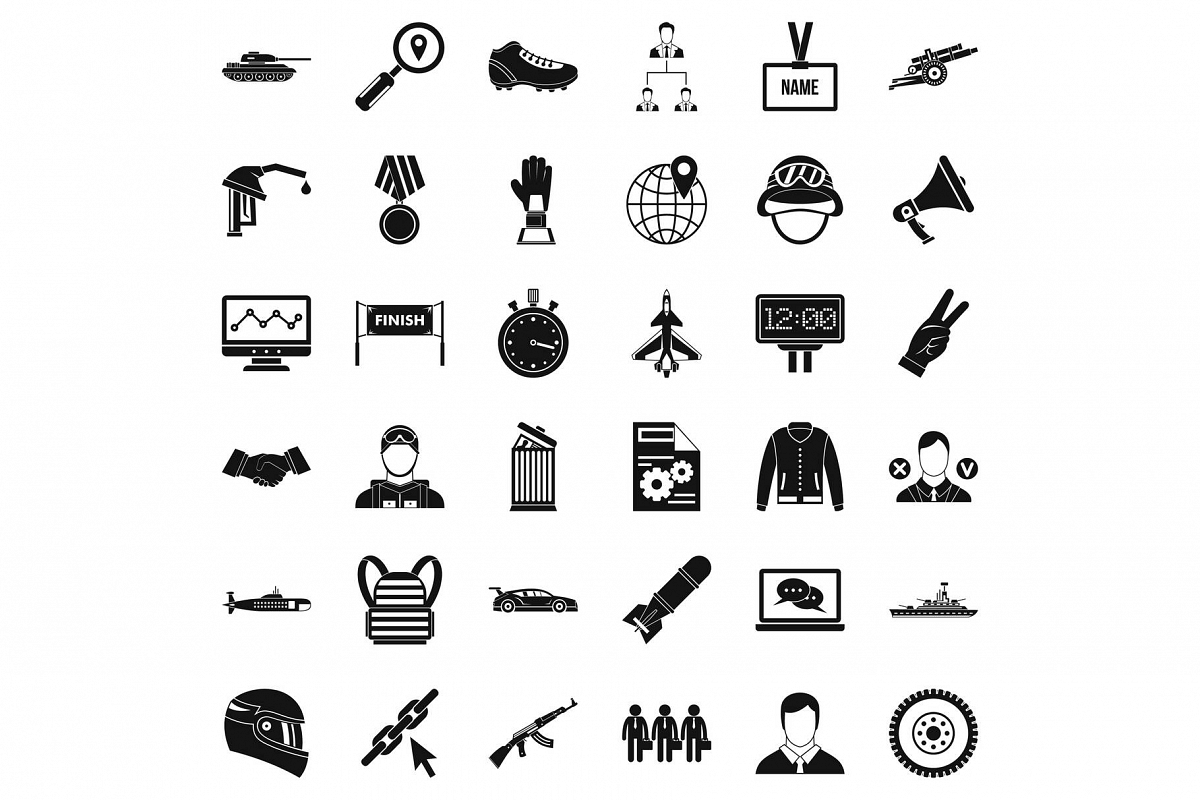 Great victory icons set, simple style example image 1