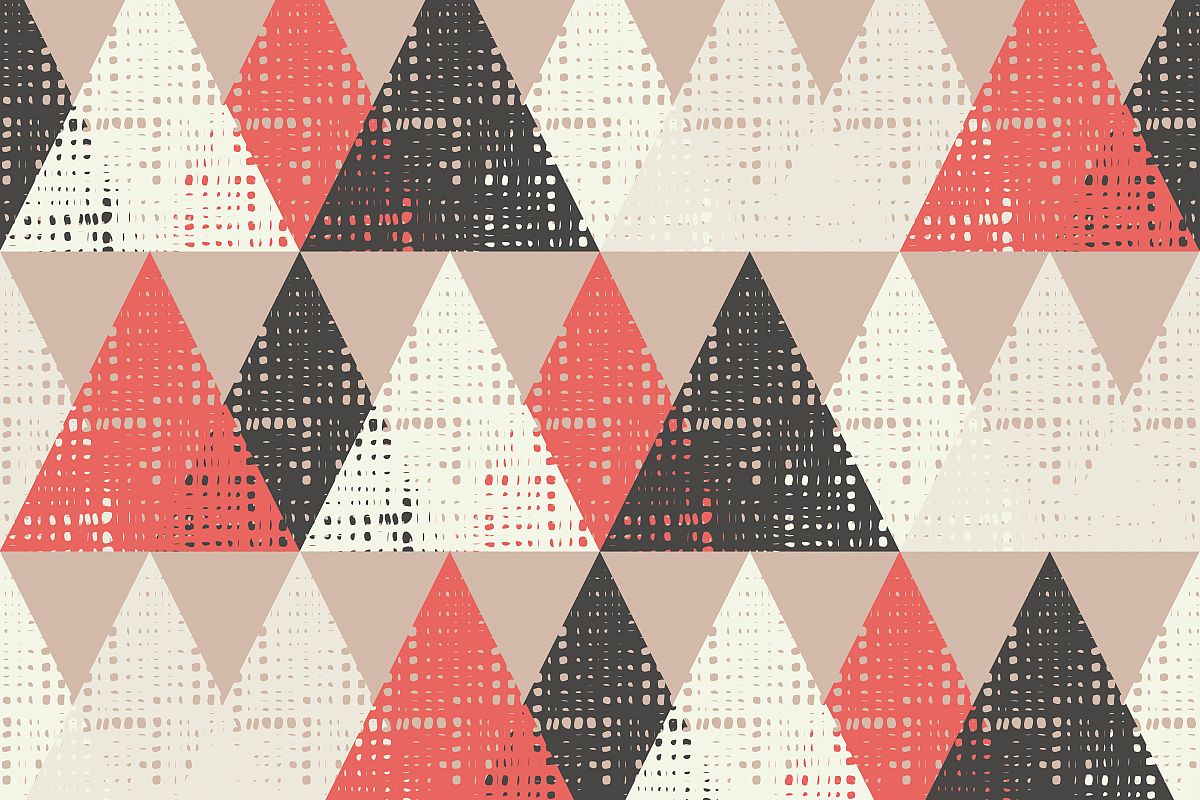 Seamless background pattern of triangles with holes. Vector illustration. Textile rapport. example image 1