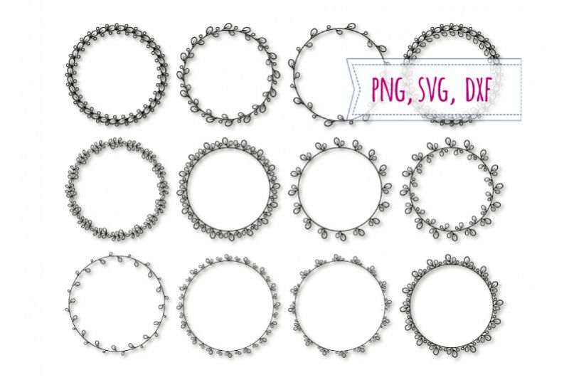 Download 12 Round elegant frames svg. Spring frame (232033) | Cut ...