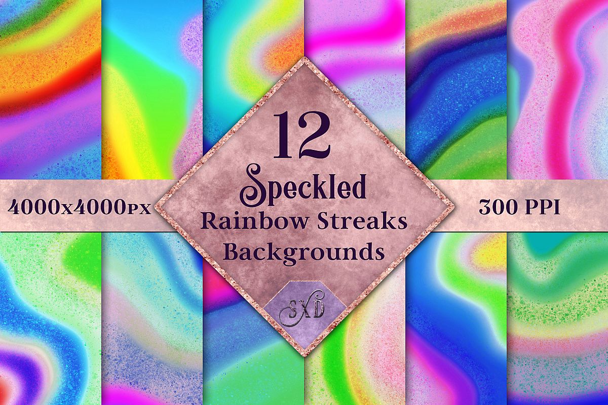 Speckled Rainbow Streaks Backgrounds - 12 Image Textures example image 1
