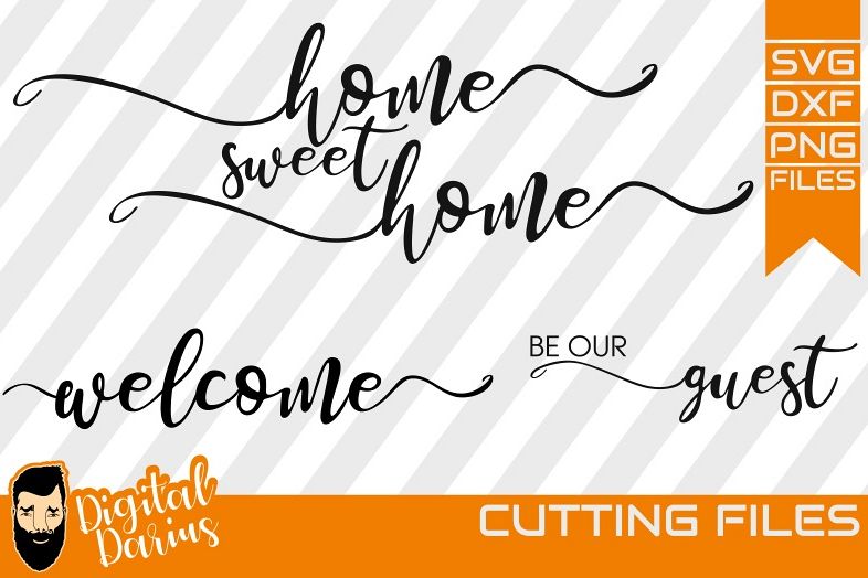 3x Home sweet home Svg, Welcome svg, Feather svg, Digital example image 1