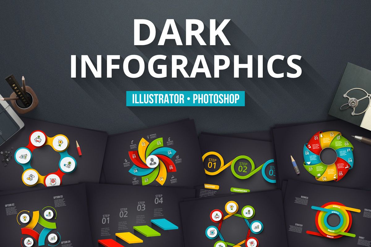 Dark infographics example image 1