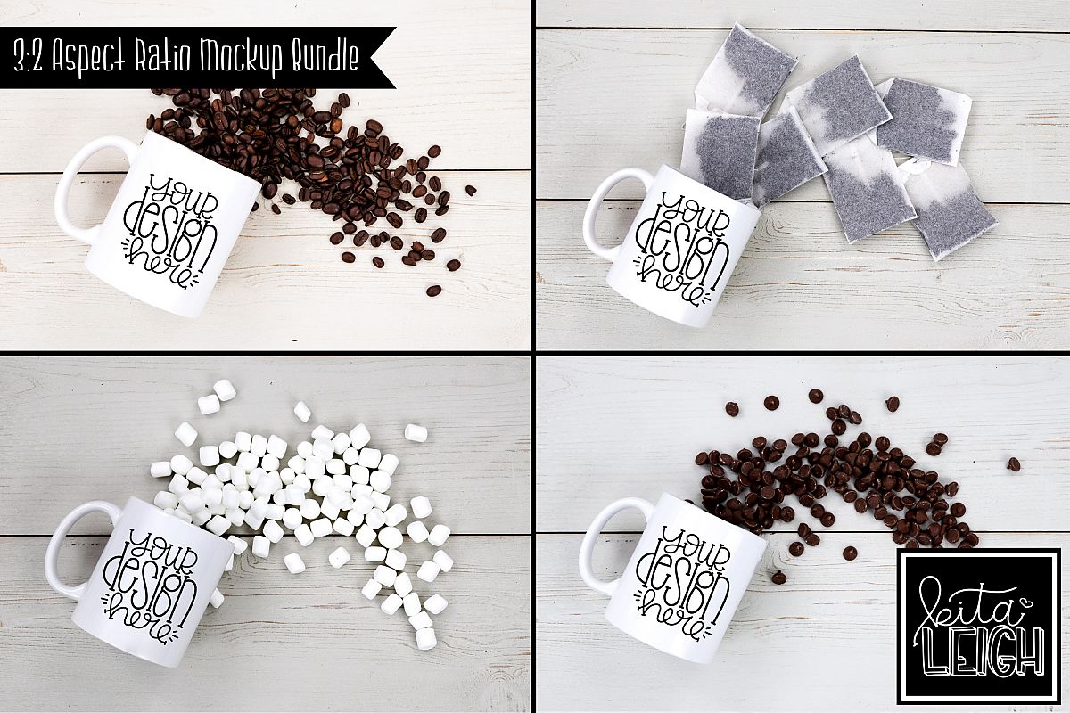 11 oz Mug Mockup with Chocolate, Coffee, Tea, and Mallows example image 1