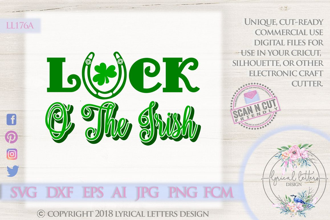 Luck O' The Irish St. Patrick's Day SVG DXF Cut File LL176A example image 1