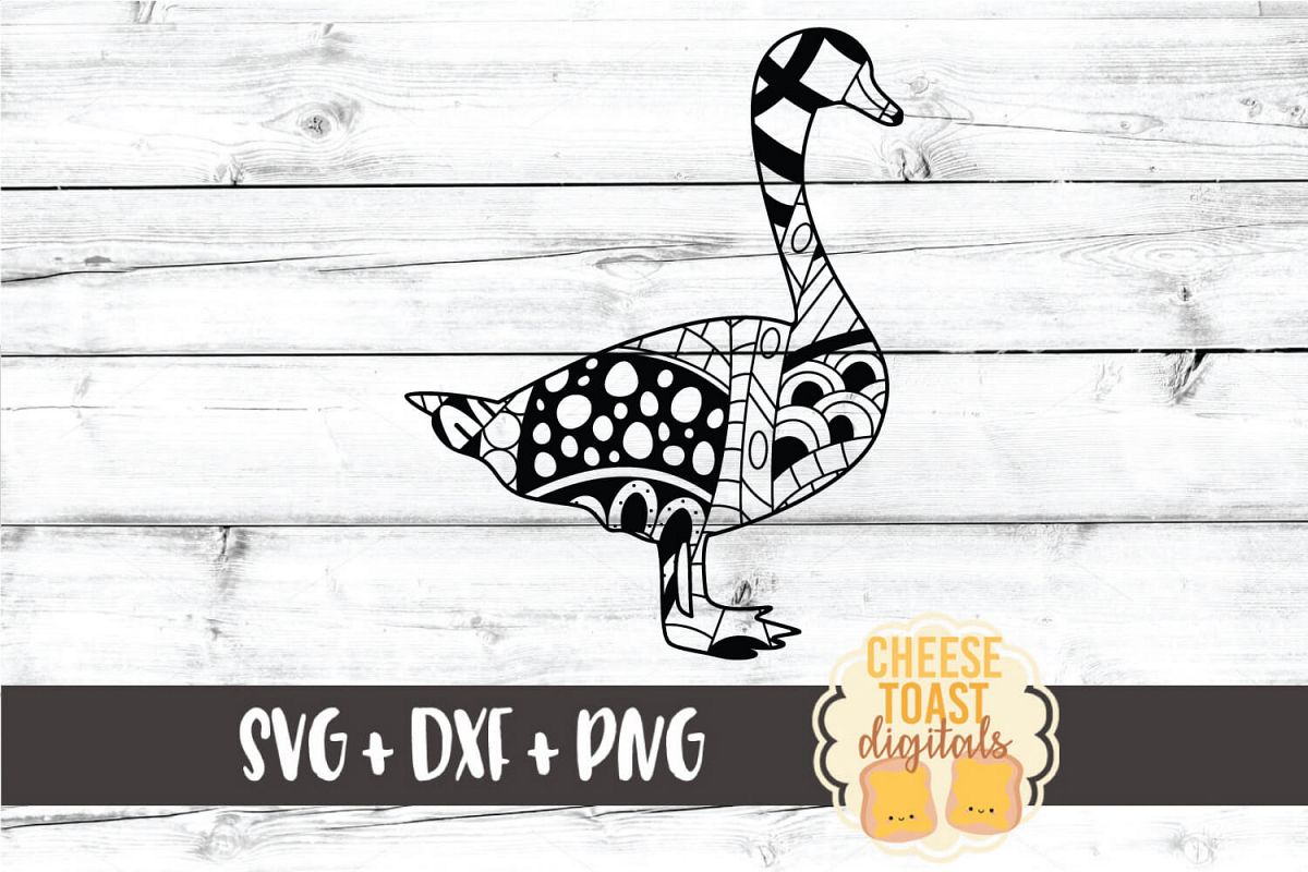 Goose - Zen Doodle Art - Animal SVG PNG DXF Files example image 1
