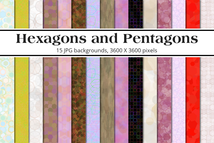 Hexagons & Pentagons Background Pack example image 1