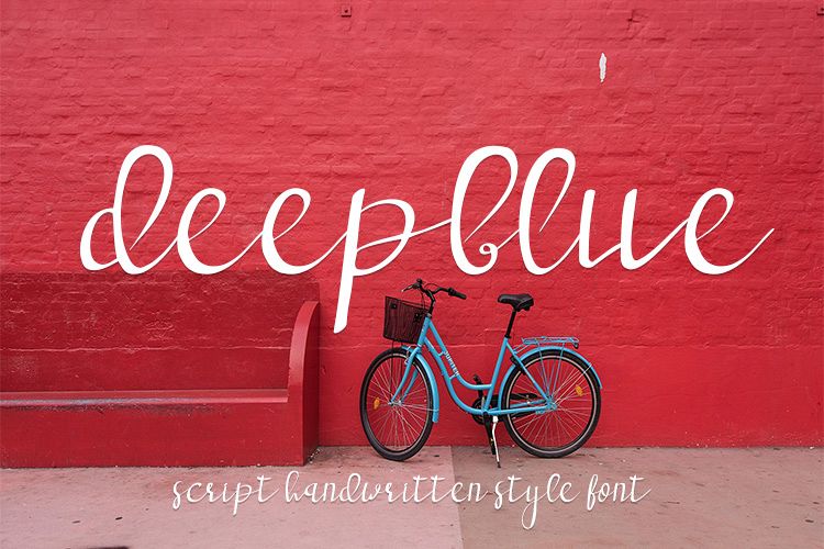 deep blue script handwritten font example image 1