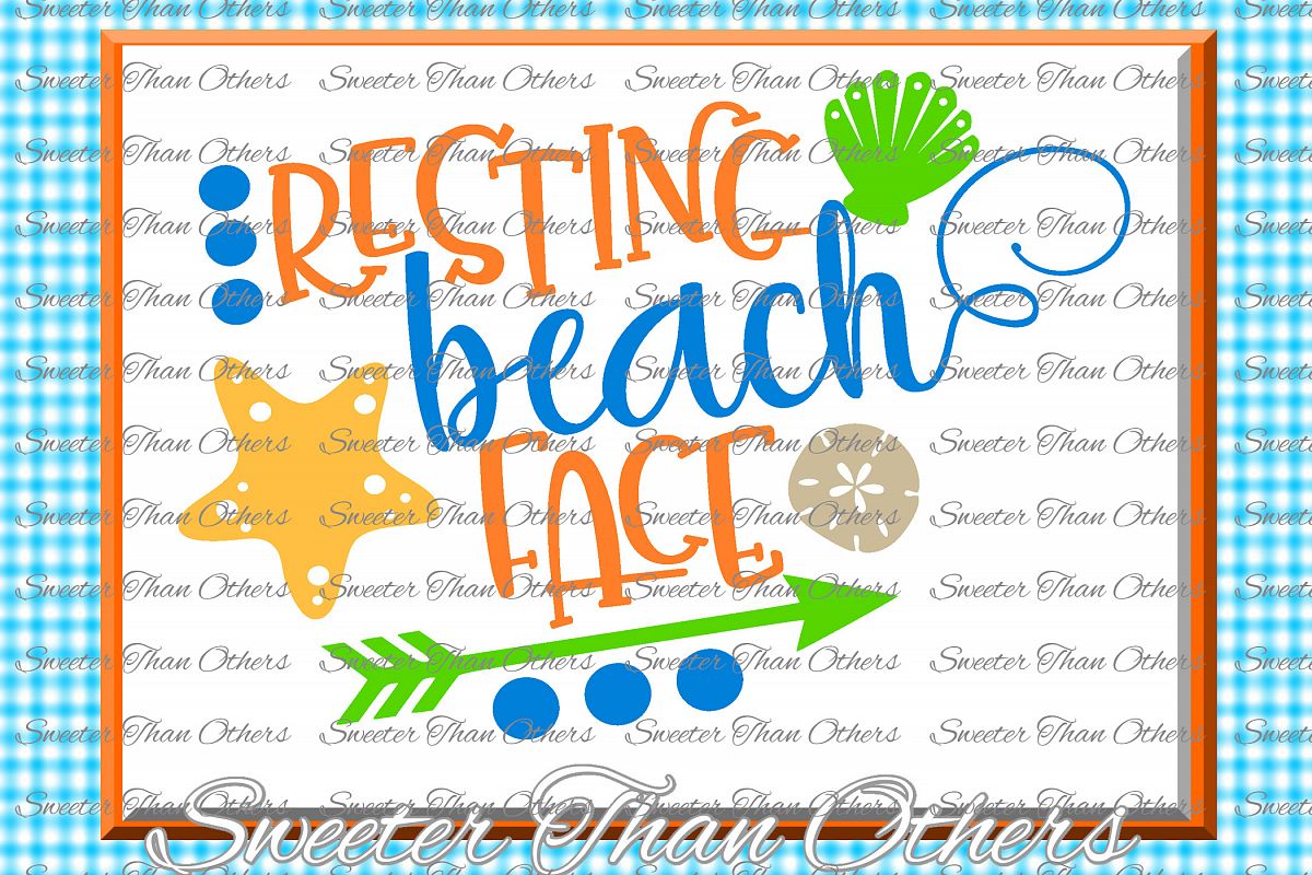 Beach Svg Resting Beach Face svg, Summer Beach example image 1