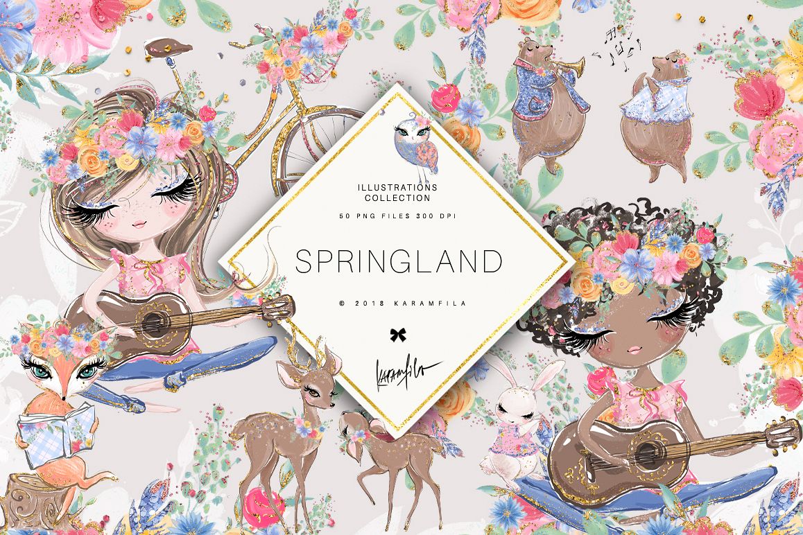 Spring Woodland Clipart example image 1