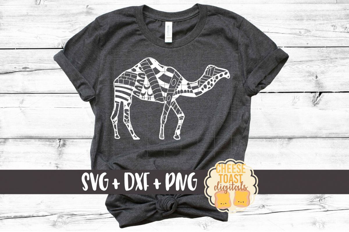 Camel - Zen Doodle Art - Animal SVG PNG DXF Files example image 1