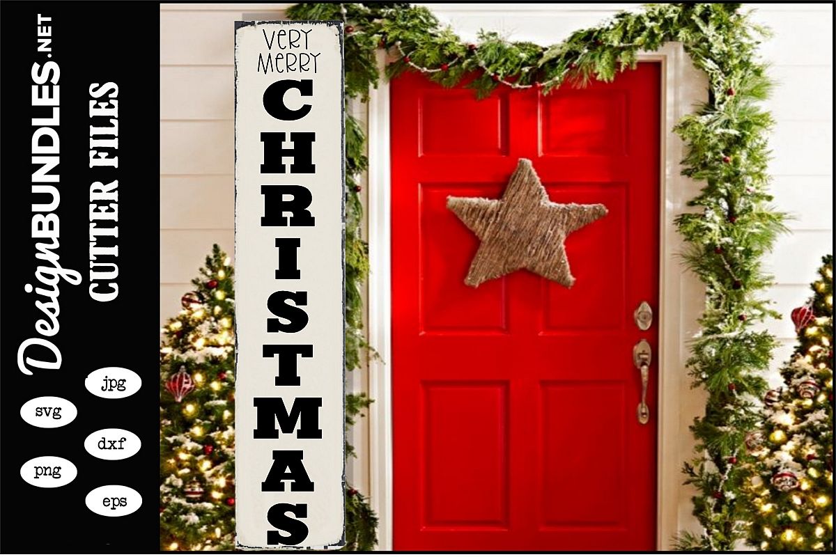 Very Merry Christmas Vertical SVG example image 1
