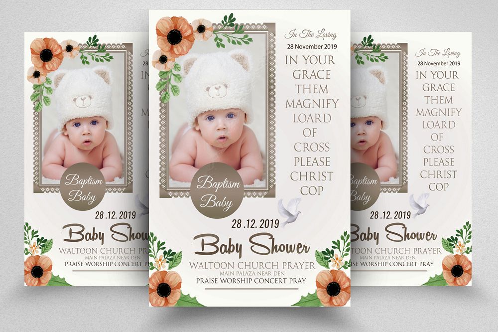 Baby Shower Invitation Flyer Template example image 1