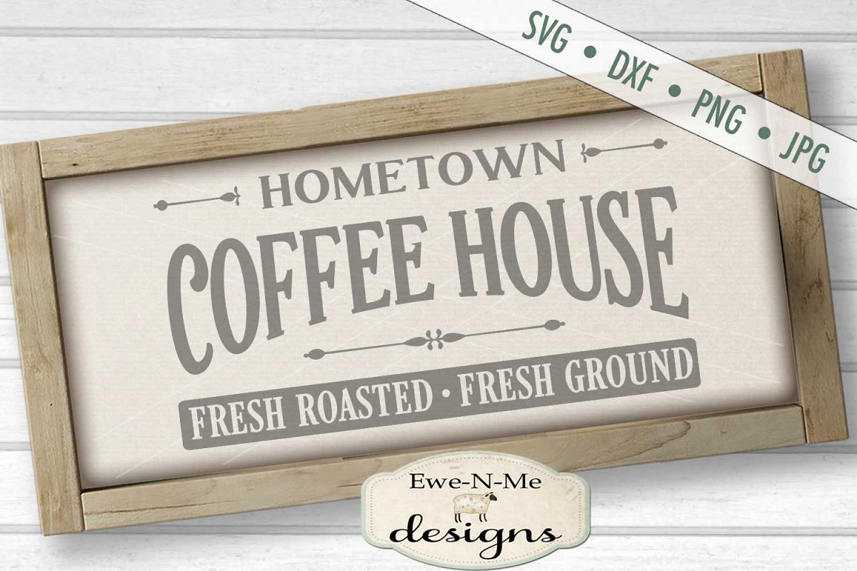 Hometown Coffee House SVG DXF Files example image 1