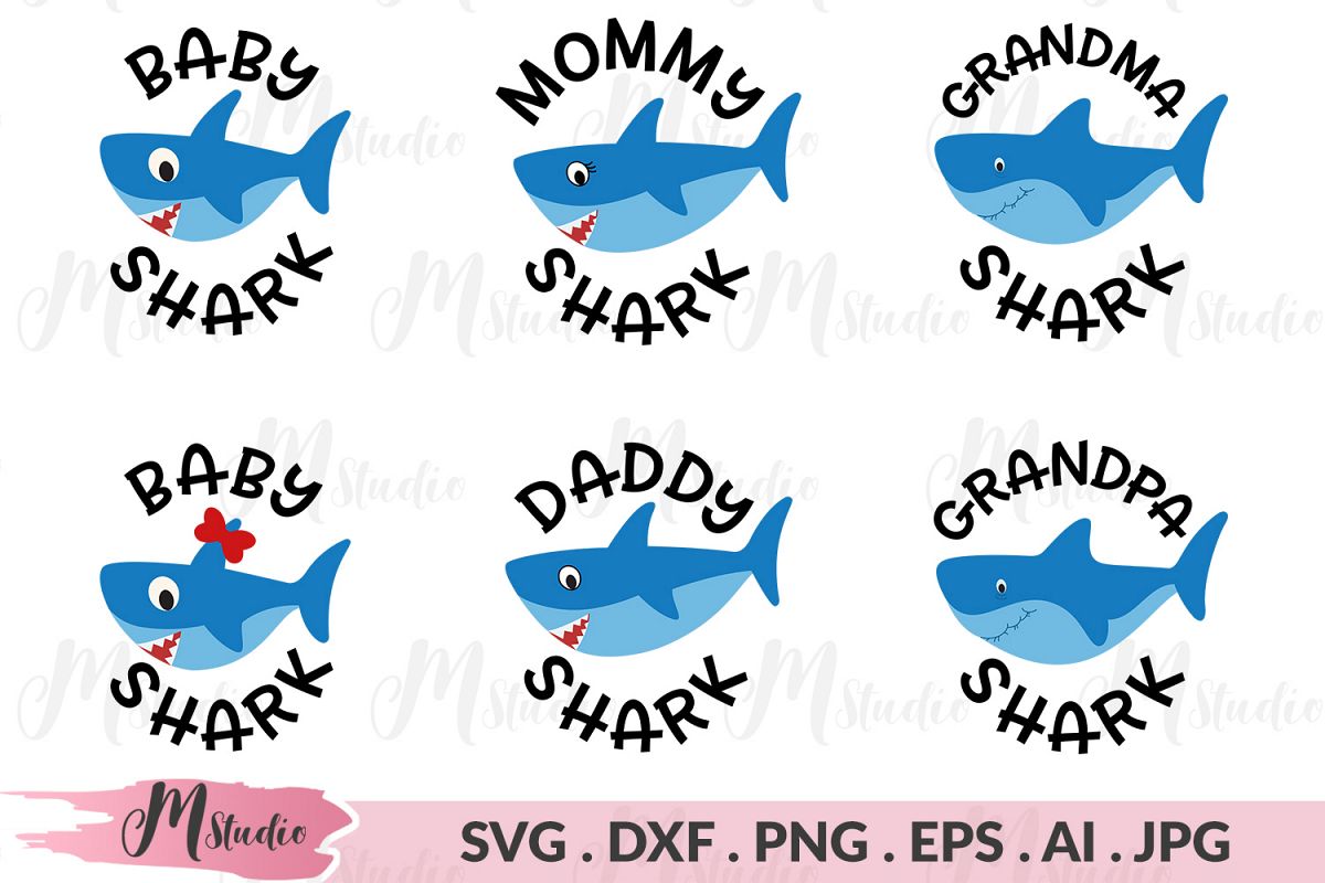 Family Shark Svg 197284 Cut Files Design Bundles