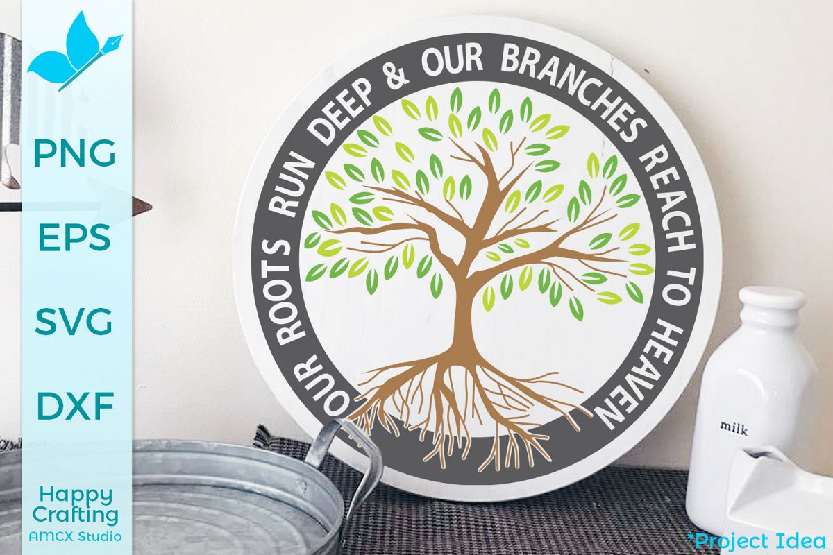 Our Roots Run Deep, Family Tree - Die Cut SVG Craft File example image 1
