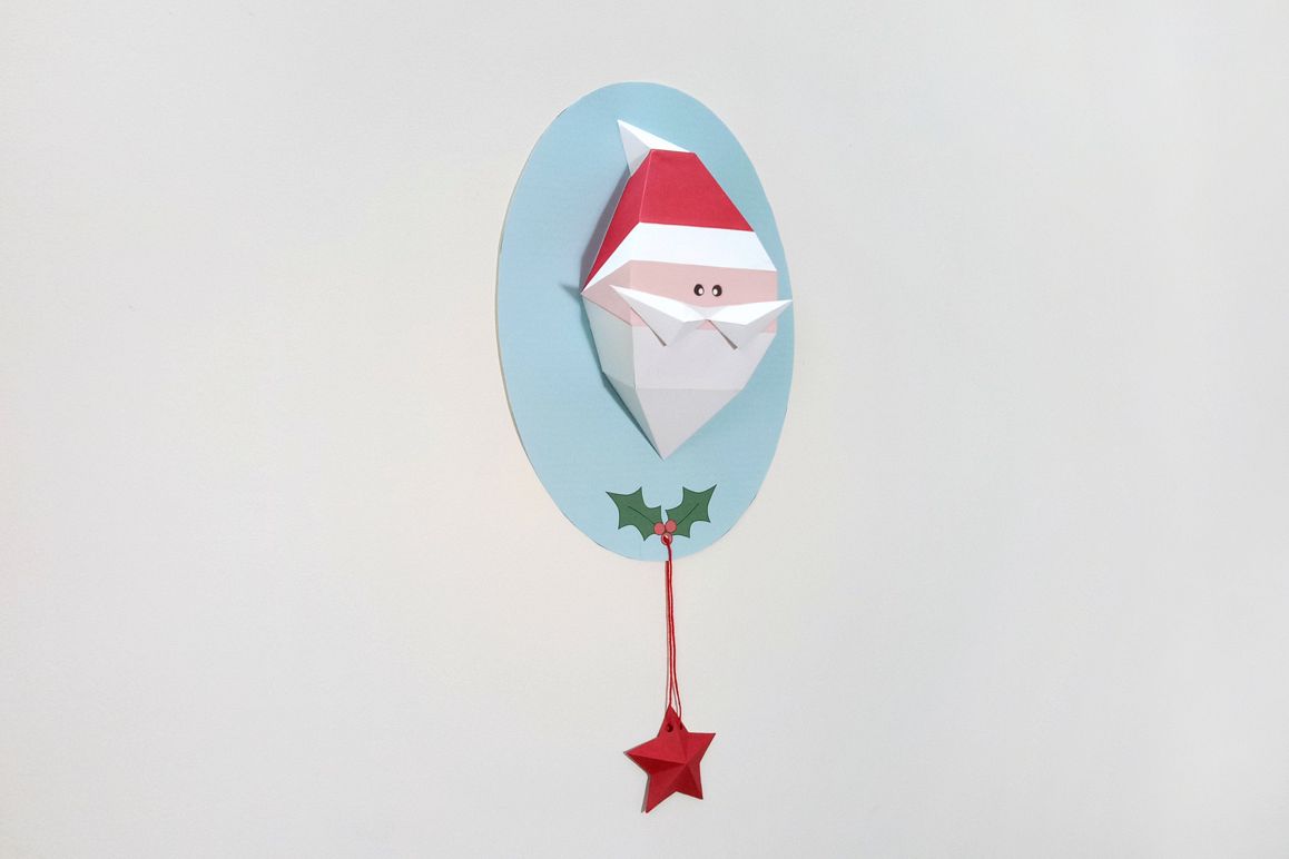 DIY Santa Claus Trophy - 3d papercraft example image 1