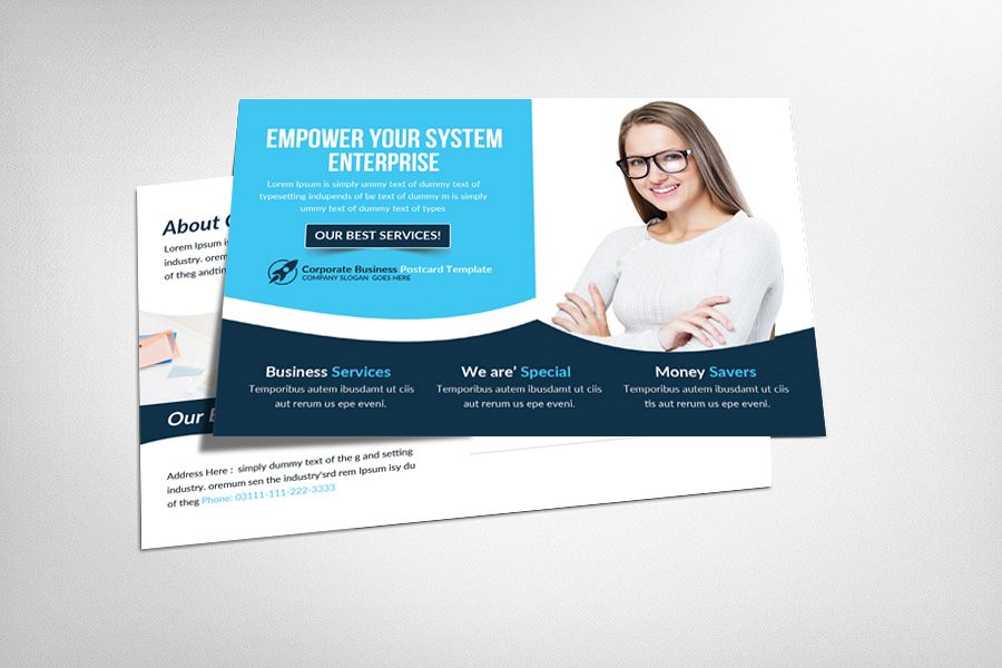 Parallax Modern Corporate Postcard Template example image 1