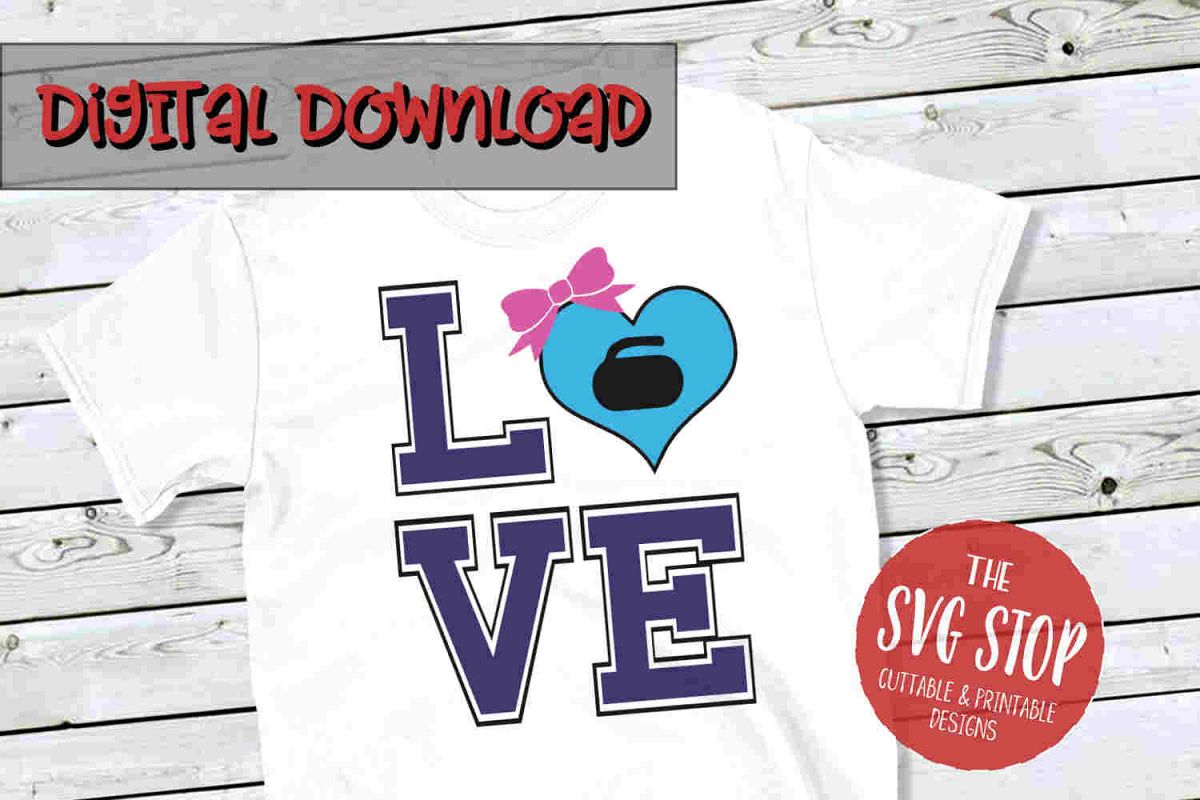 Love Curling 3-SVG, PNG, DXF example image 1
