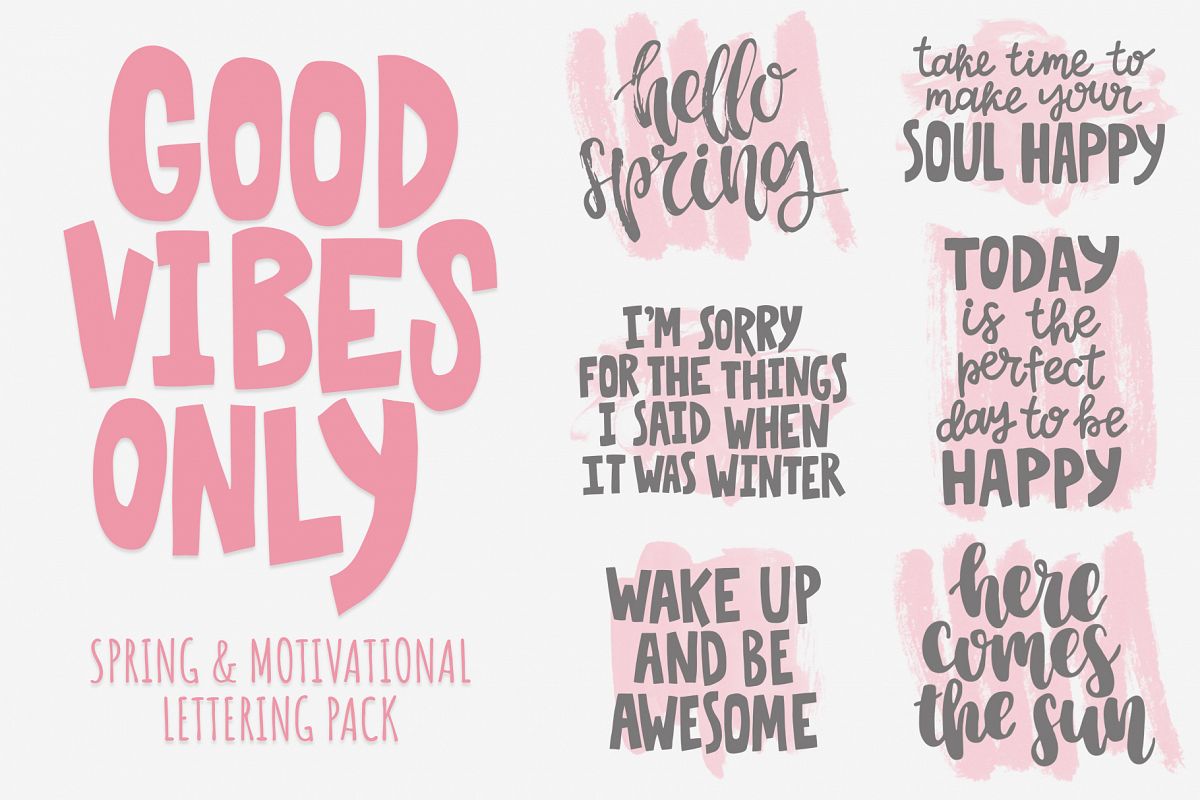Good vibes only lettering pack example image 1