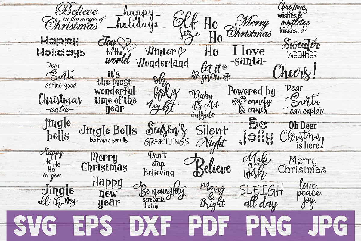 Christmas Sayings SVG Bundle | SVG Cut Files example image 1