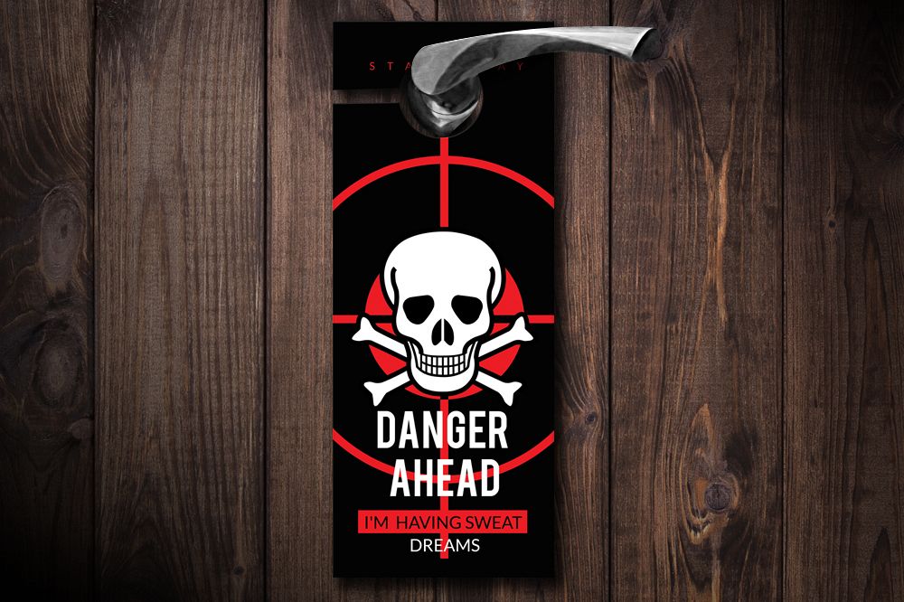 Danger Ahead Door Hangers example image 1