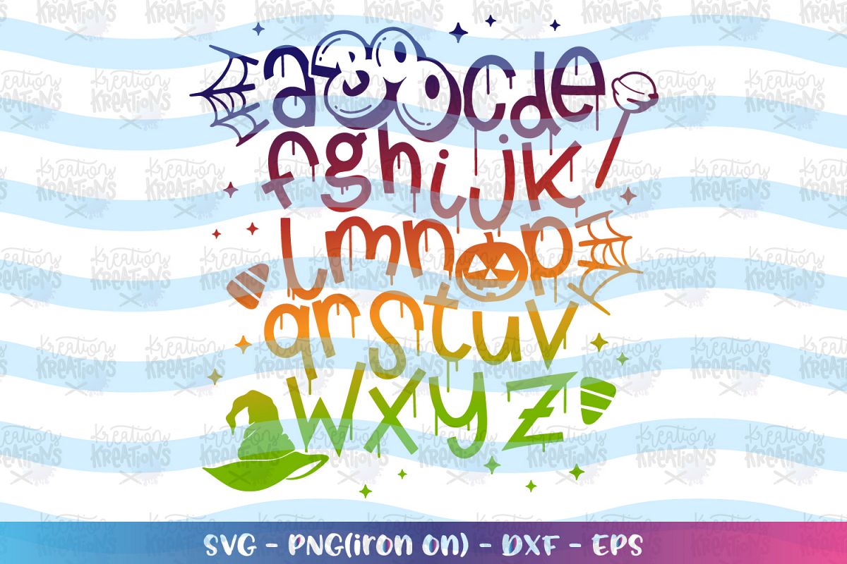 Halloween svg ABC alphabet letters Boo svg Halloween design example image 1