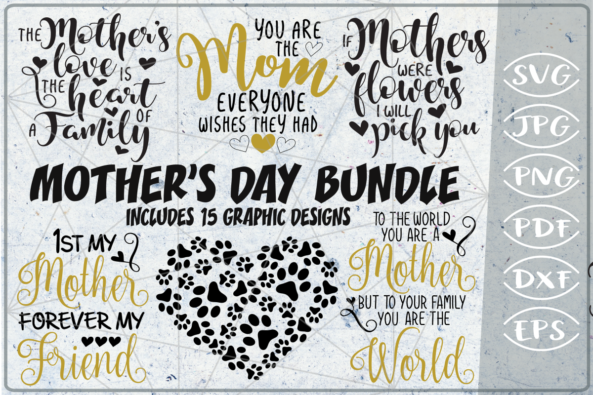 Mother's Day Bundle SVG Cutting Files example image 1