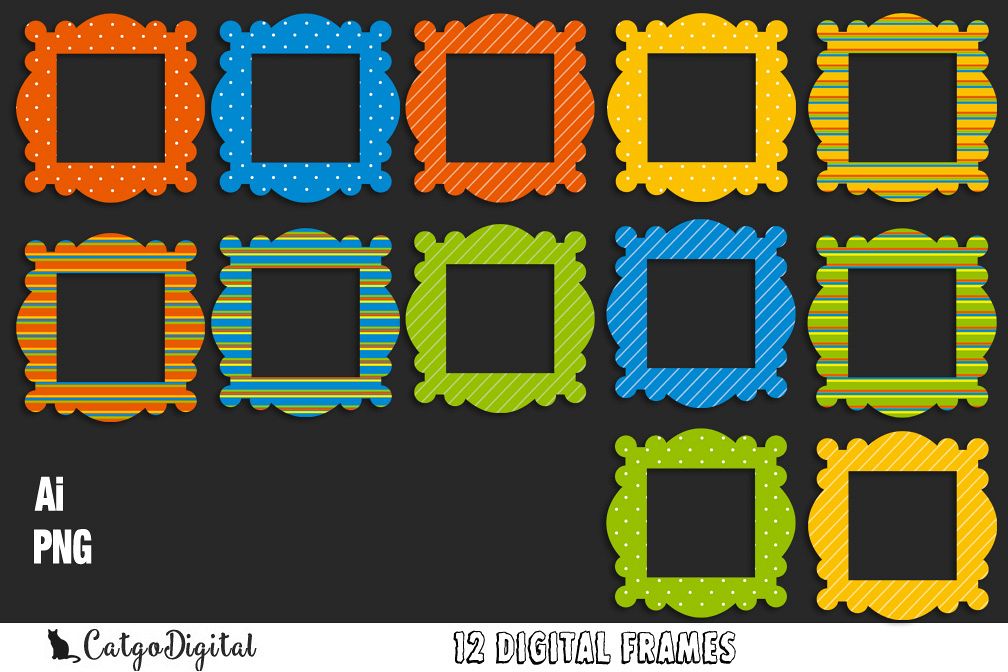 Digital Frames Clip Art elements example image 1