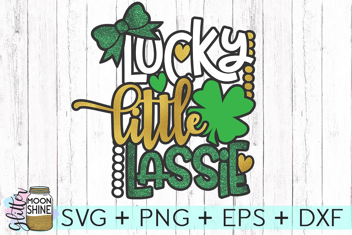 Lucky Little Lassie SVG DXF PNG EPS Cutting Files example image 1