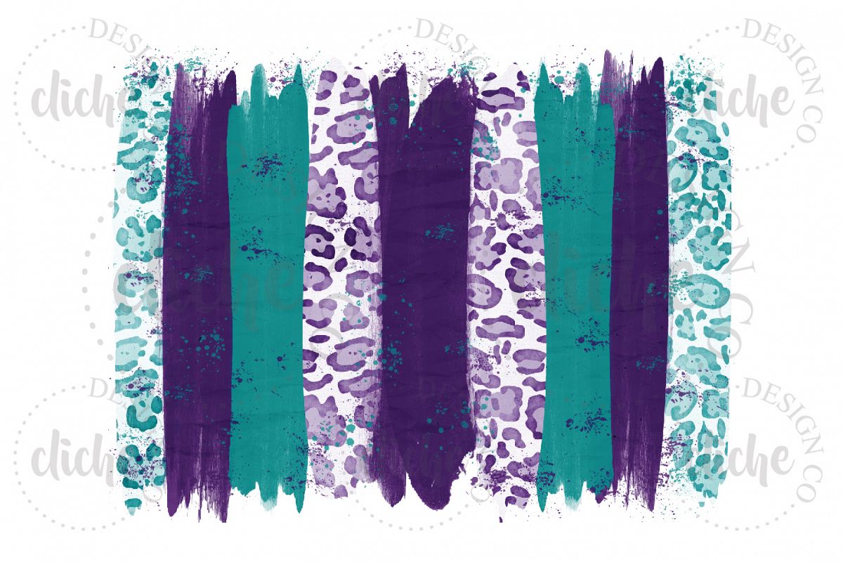 Purple Teal Paint Stroke Sublimation Design Background example image 1
