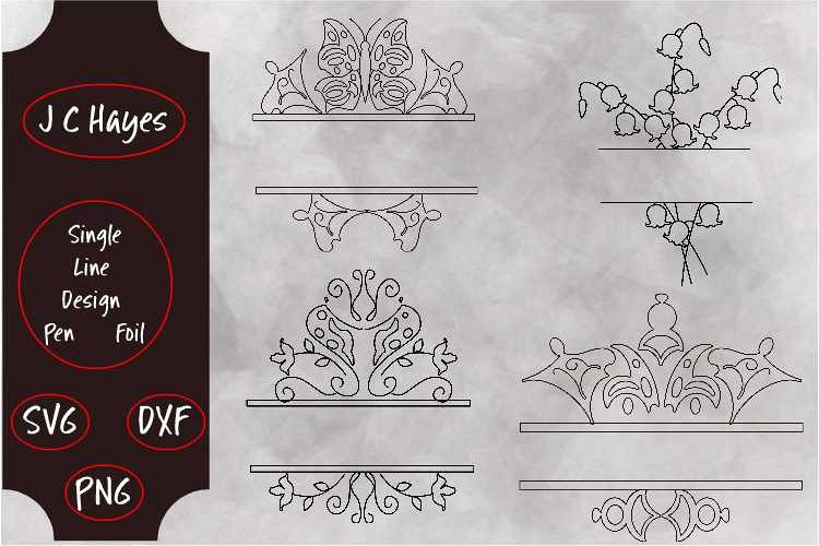 Monogram Frames. Single Line. SVG, PNG, DXF example image 1