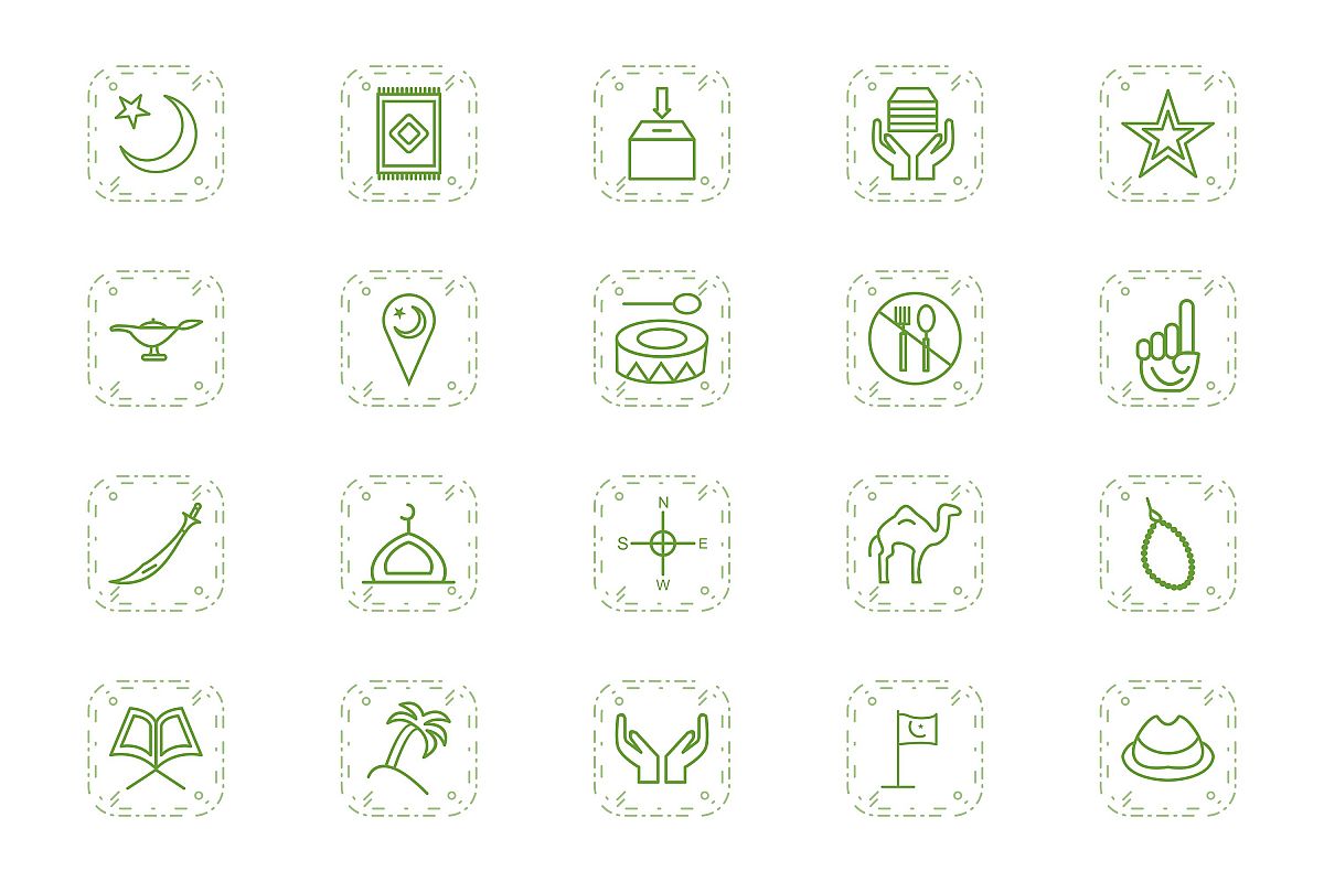 Set Of Ramadan Icons example image 1