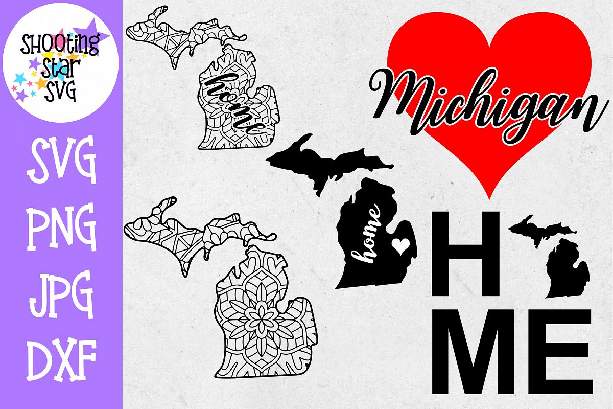Michigan US State SVG Decal Bundle - 50 States SVG example image 1