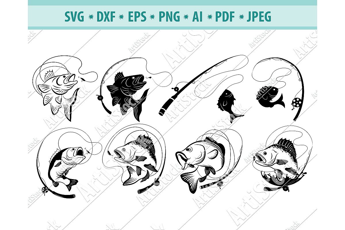 Download Bass Fishing Svg, Fishing Svg, Fishing Hooks Png, Dxf, Eps