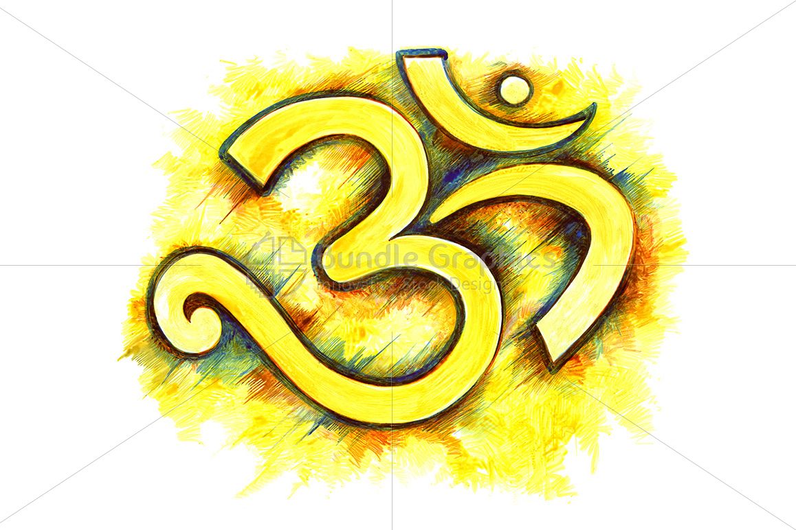 Om - Ink Drawing of Religious Symbol example image 1