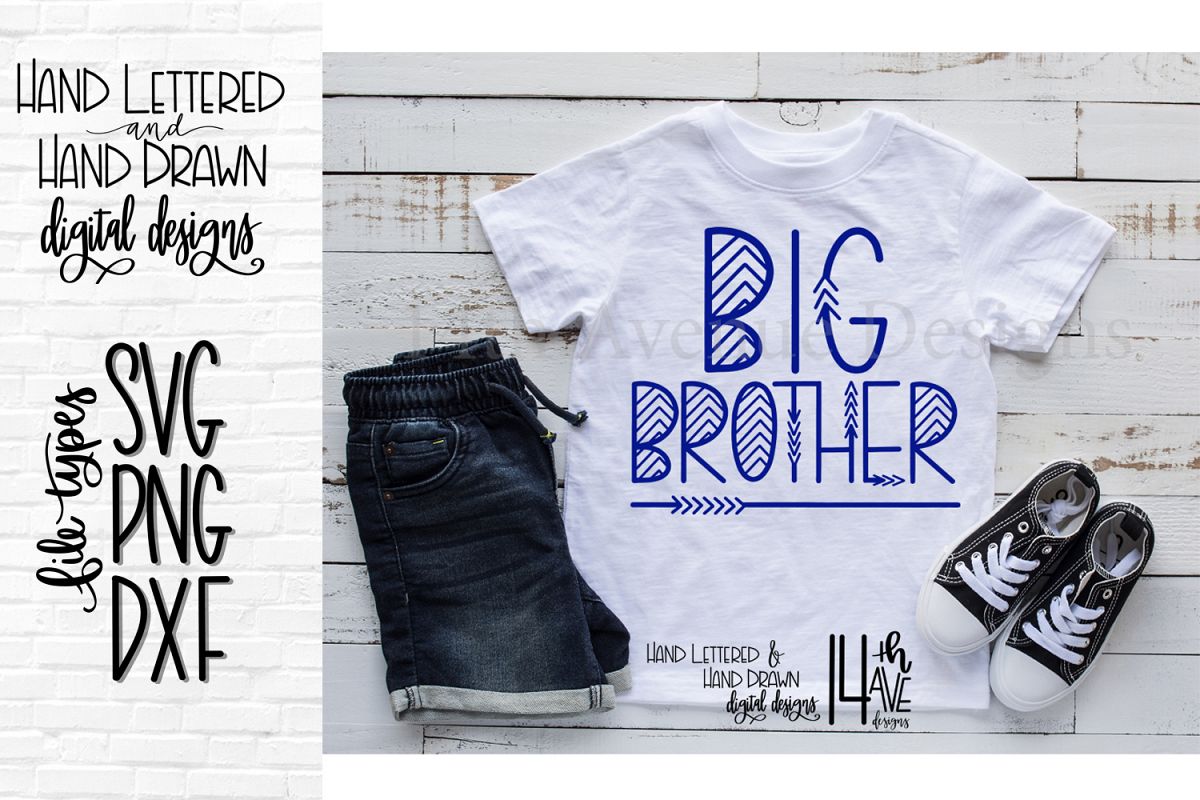 Download Big Brother SVG, Hand Lettered, Big Brother