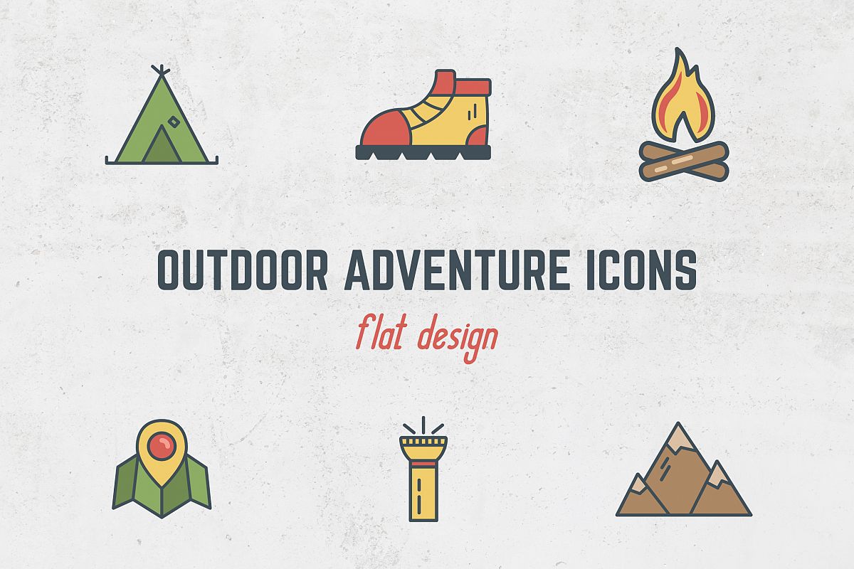 Camping Flat Icons example image 1