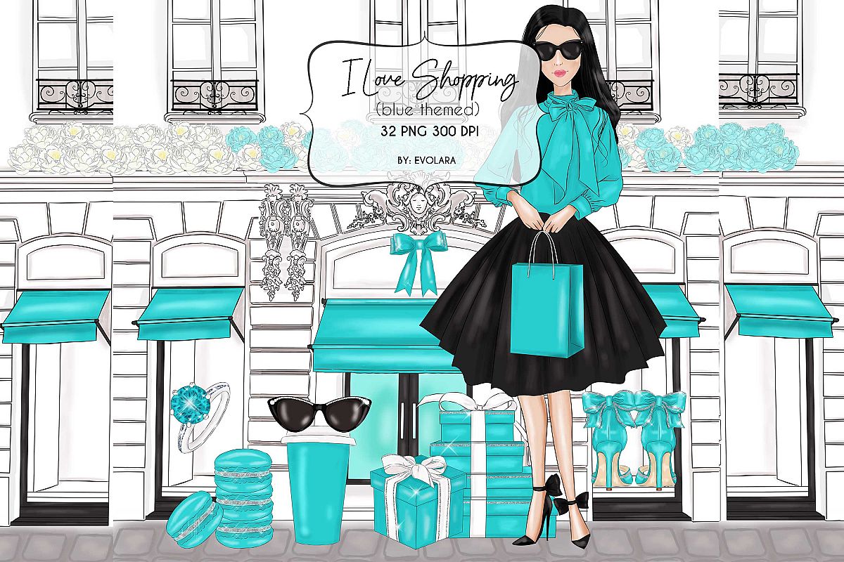 Blue Mint Clipart Fashion Illustrations Breakfast At Clipart example image 1