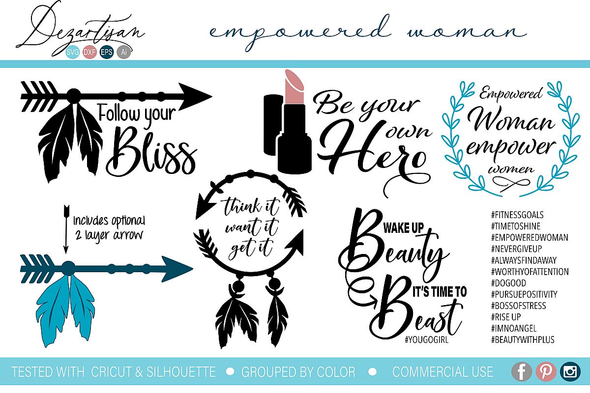 Empowered Woman SVG DXF cut file example image 1