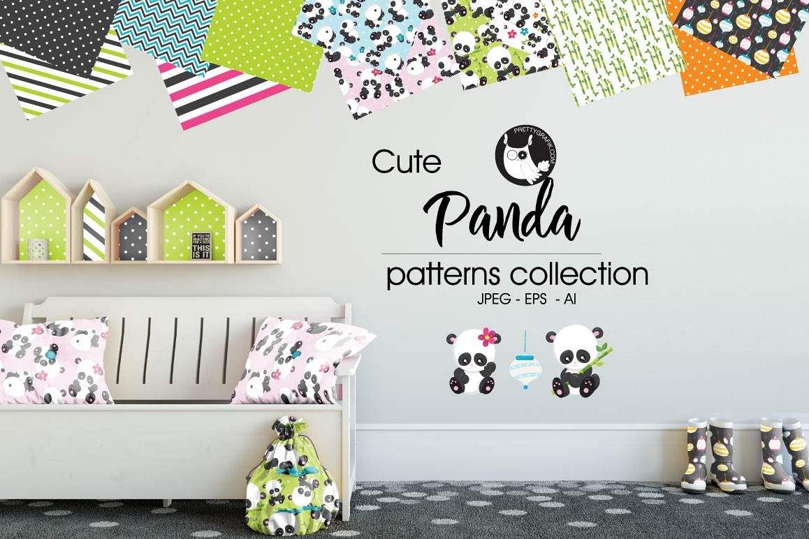 PANDA, digital papers example image 1